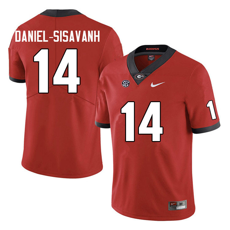 Men #14 David Daniel-Sisavanh Georgia Bulldogs College Football Jerseys Sale-Red Anniversary